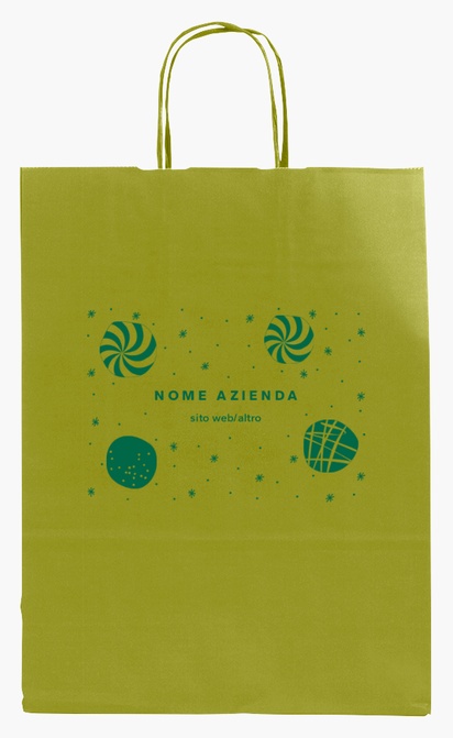 Anteprima design per Galleria di design: sacchetti di carta stampa monocolore per natale classico, M (26 x 11 x 34.5 cm)