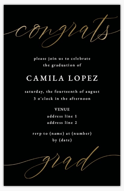 A graduation invitation black gray design for Graduation Party
