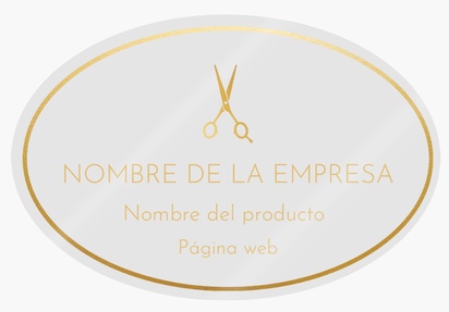 Vista previa del diseño de Galería de diseños de pegatinas en rollo para productos de belleza y perfumes, Ovalada 15 x 10 cm