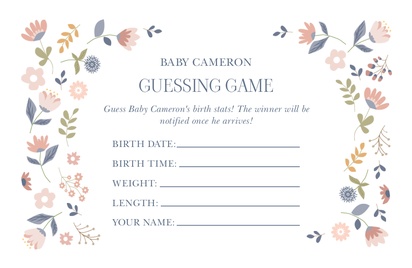 A flowers baby shower white design for Type