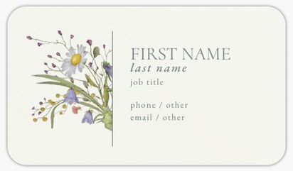 Design Preview for Florals & Greenery Rounded Corner Business Cards Templates, Standard (3.5" x 2")