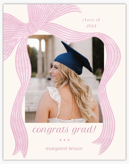 A bow graduation pink white design for Occasion with 1 uploads