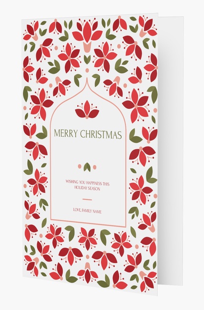 Design Preview for Design Gallery: Floral Personalized Christmas Cards, Rectangular 18.2 x 11.7 cm