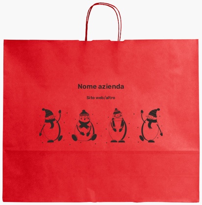 Anteprima design per Galleria di design: sacchetti di carta stampa monocolore per natale classico, XL (54 x 14 x 45 cm)