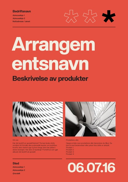 Forhåndsvisning av design for Designgalleri: Grafisk design Plakater, A1 (594 x 841 mm) 