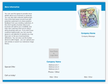 Design Preview for Design Gallery: Education & Child Care Menu Cards, Tri-Fold Menu