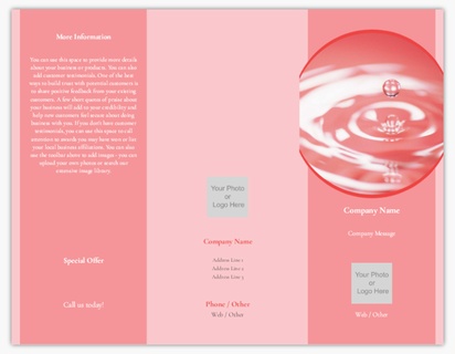 Design Preview for Design Gallery: Spas Menu Cards, Tri-Fold Menu
