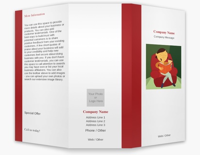 A children's book daycare red black design with 1 uploads