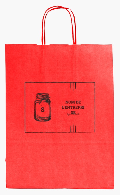 Aperçu du graphisme pour Galerie de modèles : sacs en papier impression monochrome pour rétro et vintage, M (26 x 11 x 34.5 cm)
