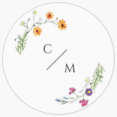 A monogram wildflowers white gray design for Floral