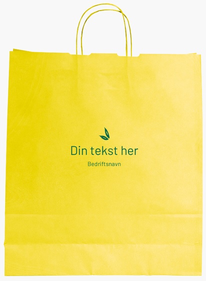 Forhåndsvisning av design for Designgalleri: Økologiske matbutikker Ensfargede papirposer med trykk, L (36 x 12 x 41 cm)