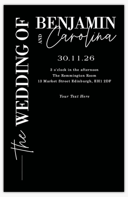 Design Preview for Templates for Bold Wedding Programs , Flat 13.9 x 21.6 cm