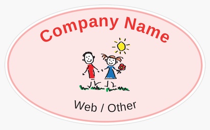 Design Preview for Templates for Child Care Bumper Stickers , Oval - 7.6 x 12.7 cm