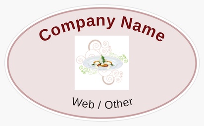 Design Preview for Templates for Food Catering Bumper Stickers , Oval - 7.6 x 12.7 cm