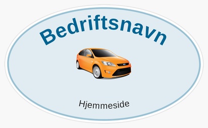 Forhåndsvisning av design for Designgalleri: Bilforhandlere Klistremerker til bil, 7,6 cm x 12,7 cm – Oval