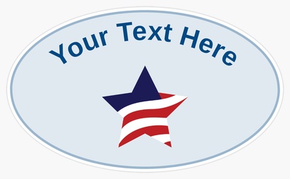 Design Preview for Design Gallery: Patriotic & Military Bumper Stickers, Oval - 7.6 x 12.7 cm