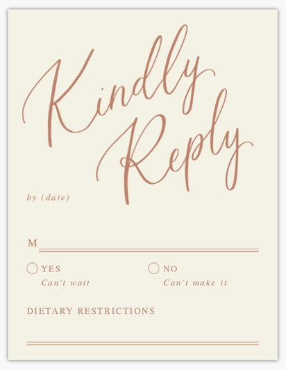 Design Preview for Wedding RSVP Cards, 13.9 x 10.7 cm