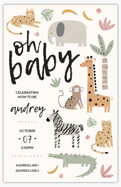 Design Preview for Baby Shower Invitations, 4.6” x 7.2”