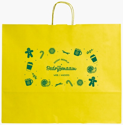 Voorvertoning ontwerp voor Ontwerpgalerij: Cafetaria's Effen kleur papieren tassen, XL (54 x 14 x 45 cm)