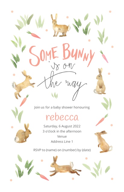 Design Preview for Templates for Baby Invitations and Announcements , Flat 11.7 x 18.2 cm