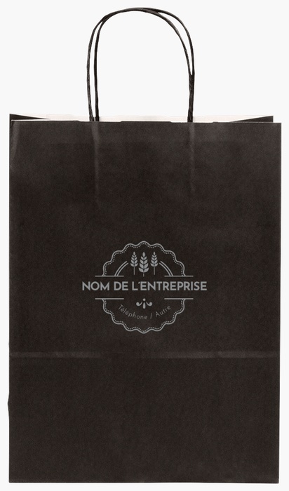 Aperçu du graphisme pour Galerie de modèles : sacs en papier impression monochrome pour traditionnel & classique, S (22 x 10 x 29 cm)