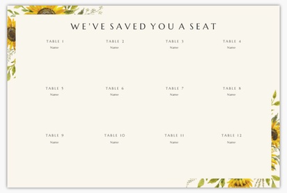 A flower wedding seating chart white cream design for Floral