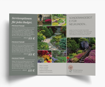 Designvorschau für Designgalerie: Falzflyer Landschafts- und Gartenbau, Wickelfalz DL (99 x 210 mm)