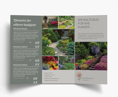 Forhåndsvisning av design for Designgalleri: Blomster og grønne planter Brosjyrer, 3-fløyet DL (99 x 210 mm)