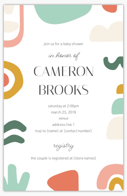 A colorful shapes baby shower cream gray design for Baby