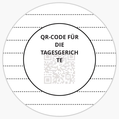 Designvorschau für Designgalerie: QR-Code-Aufkleber Essen & Trinken, 10 x 10 cm Rund