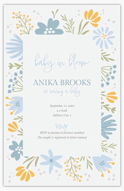 A baby shower florals white design for Type