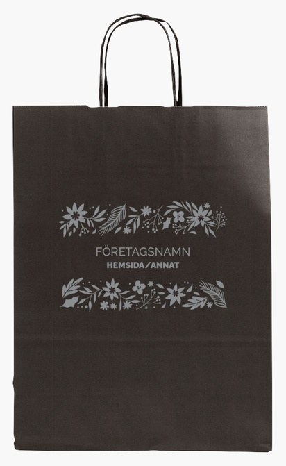 Förhandsgranskning av design för Designgalleri: Blommor och grönt Enfärgade papperspåsar, M (26 x 11 x 34.5 cm)