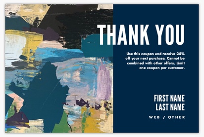 A colorful thank you blue gray design for Art & Entertainment