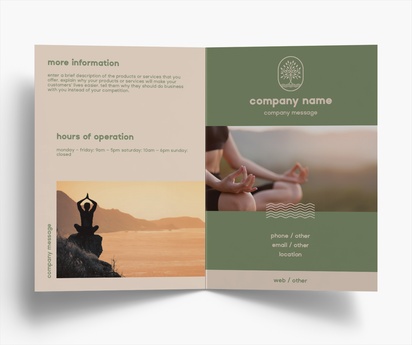 Design Preview for Design Gallery: Yoga & Pilates Flyers & Leaflets, Bi-fold A5 (148 x 210 mm)