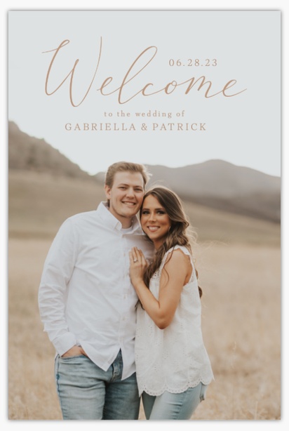 A wedding welcome sign plain white cream design for Type with 1 uploads