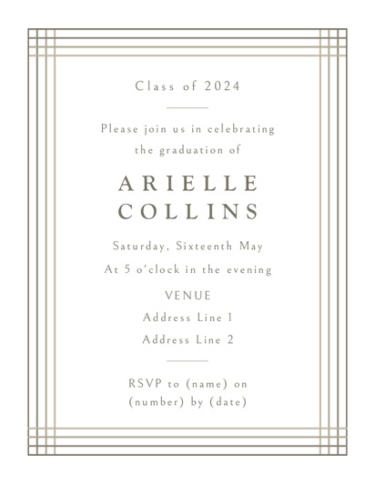 Design Preview for Templates for Graduation Party Invitations and Announcements , Flat 10.7 x 13.9 cm