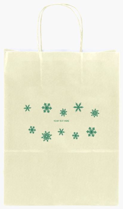 Design Preview for Design Gallery: Snowflakes & Winter Scenes Single-Colour Paper Bags, S (22 x 10 x 29 cm)