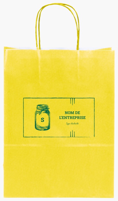 Aperçu du graphisme pour Galerie de modèles : sacs en papier impression monochrome pour rétro et vintage, S (22 x 10 x 29 cm)