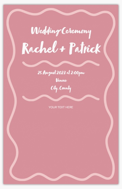 Design Preview for Design Gallery: Fun & Whimsical Wedding Programs, Flat 13.9 x 21.6 cm