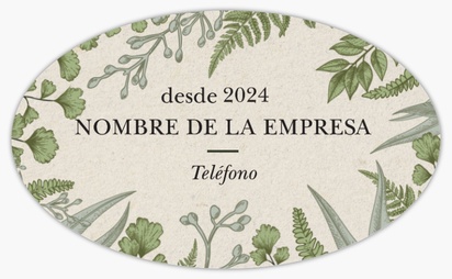 Vista previa del diseño de Galería de diseños de pegatinas en hojas para productos de belleza y perfumes, 12,7 x 7,6 cm Ovalada