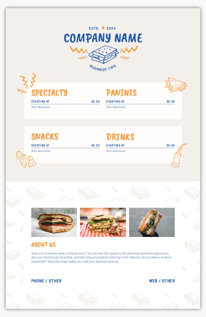 Design Preview for Design Gallery: Food Service Posters, 11" x 17"
