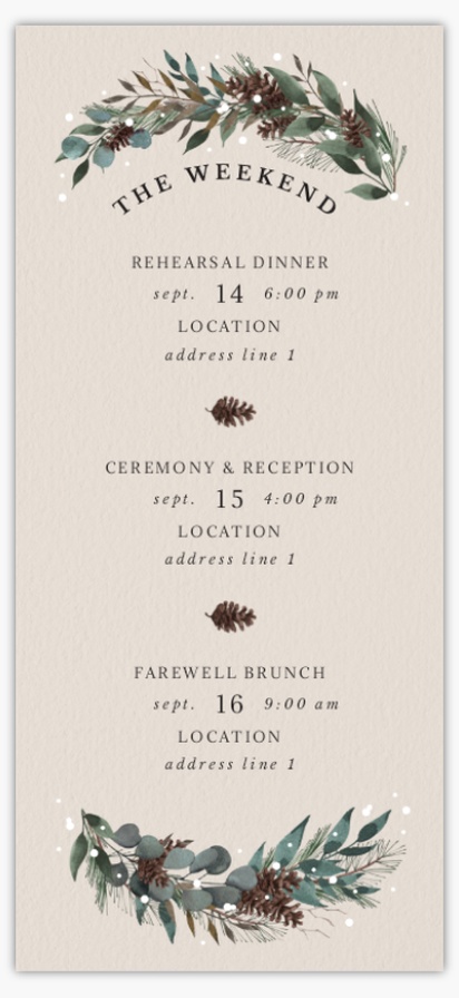 Design Preview for Design Gallery: Greenery Wedding Programs, 4” x 8”