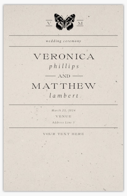 A letterpress wedding gray design for Programs