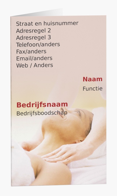 Voorvertoning ontwerp voor Ontwerpgalerij: Massage en reflexologie Gevouwen visitekaartjes
