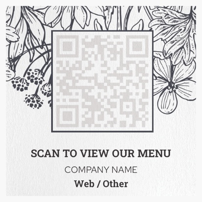 A scan to view our menu black and white white gray design