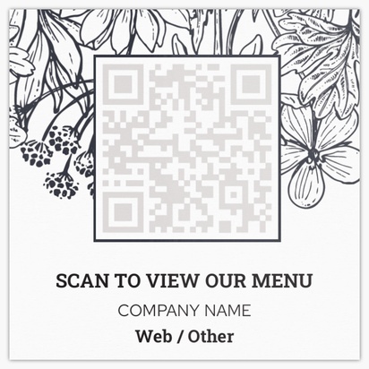 A scan to view our menu black and white white gray design for QR Code