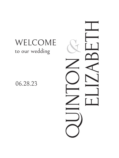 A wedding welcome sign welcome sign white gray design for Type