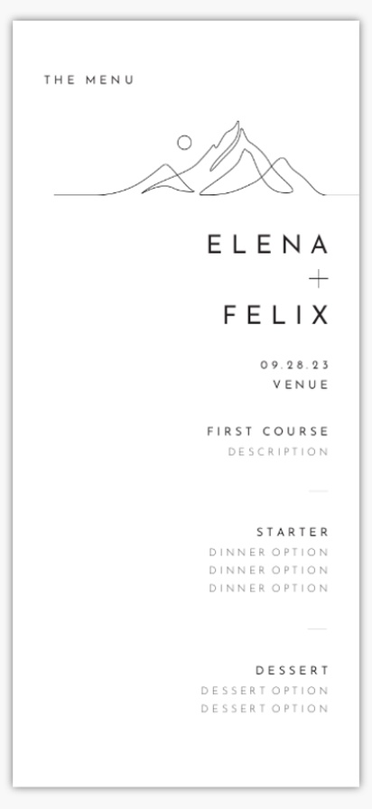 Design Preview for Design Gallery: Rustic Wedding Menu Cards, 4" x 8" Flat