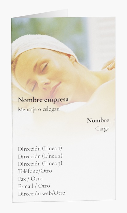 Vista previa del diseño de Galería de diseños de tarjetas de visita plegadas para belleza y spa