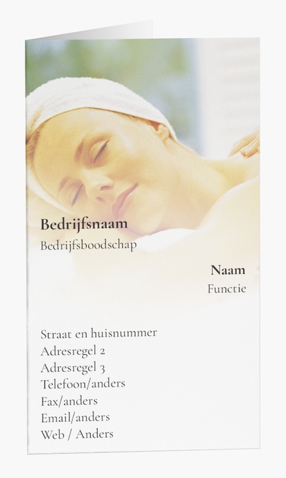 Voorvertoning ontwerp voor Ontwerpgalerij: Massage en reflexologie Gevouwen visitekaartjes